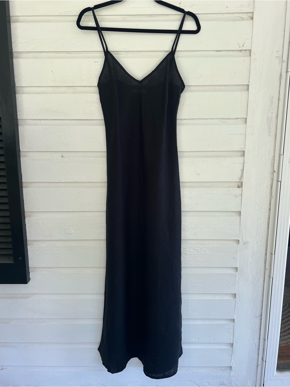 Amalfi Black Linen Bias-Cut Slip Dress - Like New - Picture 6 of 12